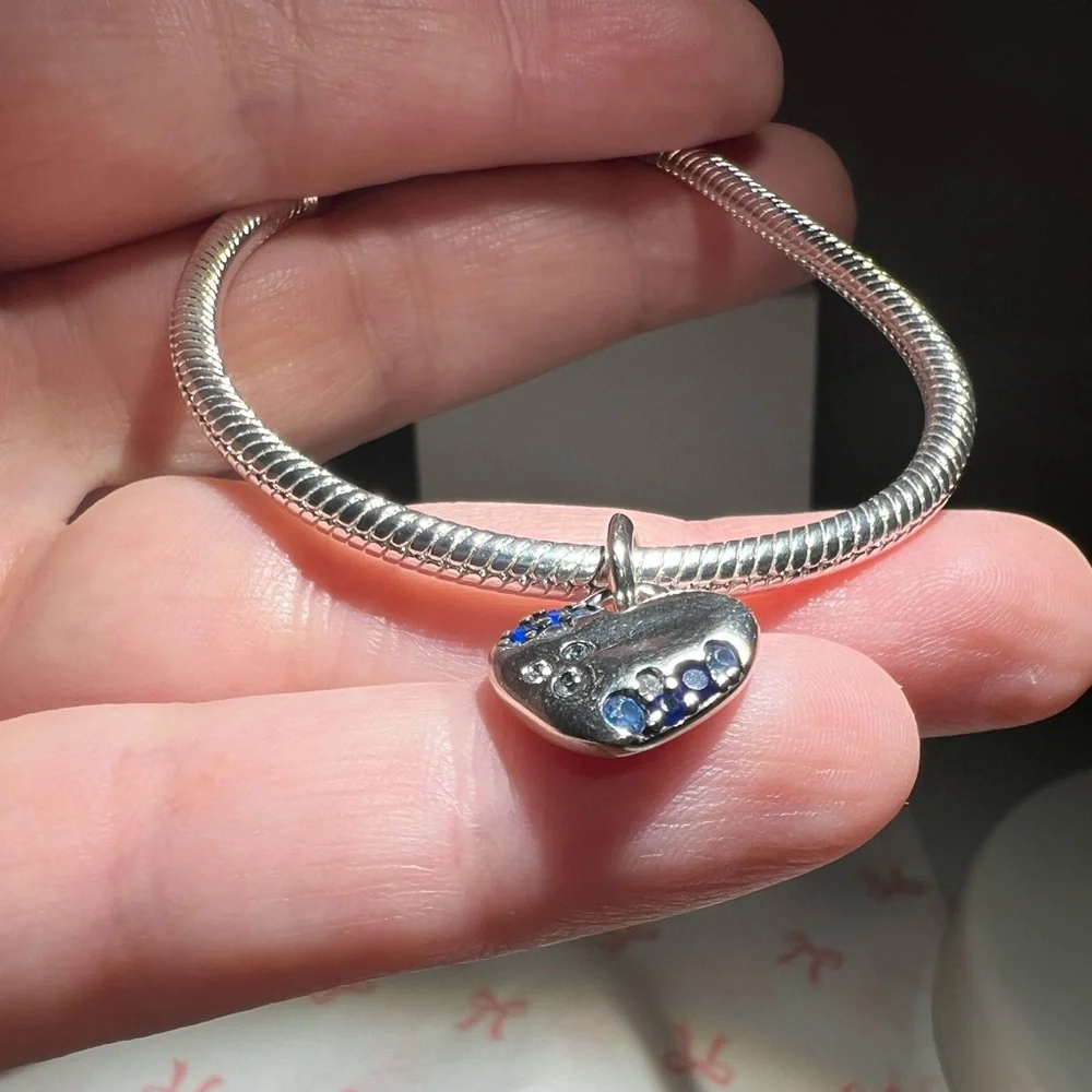 Heart Charm with Blue Accents